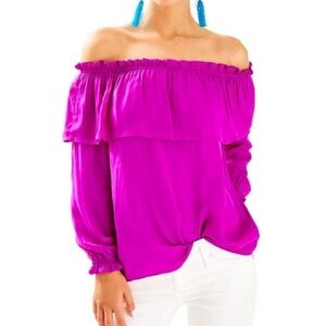 Lilly Pulitzer Magenta Off-Shoulder Blouse